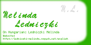 melinda ledniczki business card